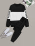 Men Two Tone Sweatshirt & Drawstring Sweatpants