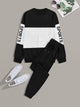 Men Two Tone Sweatshirt & Drawstring Sweatpants