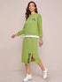 Slogan Graphic Combo Sweatshirt & Side Split Skirt