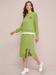 Slogan Graphic Combo Sweatshirt & Side Split Skirt