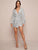 Plunge Neck Sequins Belted Wrap Dress