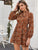 Tie Neck Graphic Pattern Dress