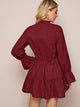 Gingham Flounce Sleeve Swing Ruffle Hem Dress