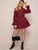 Gingham Flounce Sleeve Swing Ruffle Hem Dress
