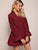 Gingham Flounce Sleeve Swing Ruffle Hem Dress