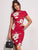Mock-neck Floral Print Midi Pencil Dress