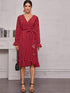 Polka Dot Belted Wrap Dress