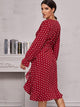 Polka Dot Belted Wrap Dress
