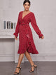 Polka Dot Belted Wrap Dress