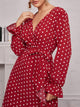 Polka Dot Belted Wrap Dress