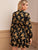 Floral Print Stand Collar Shirt Dress