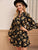 Floral Print Stand Collar Shirt Dress
