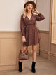 Chiffon Ditsy Floral Surplice Neck A-line Dress
