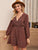 Chiffon Ditsy Floral Surplice Neck A-line Dress