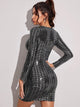 Twist Front Sequin Bodycon Dress