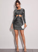 Twist Front Sequin Bodycon Dress