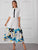 Button Half Placket Layered Floral Print Dress