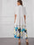 Button Half Placket Layered Floral Print Dress