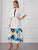Button Half Placket Layered Floral Print Dress