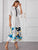 Button Half Placket Layered Floral Print Dress