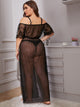 Plus Contrast Lace Split Side Mesh Dress