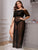 Plus Contrast Lace Split Side Mesh Dress