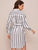 Striped Belted High Low Hem Shirt Dress