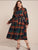 Plus Plaid Belted Frill Shirt Dress