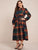 Plus Plaid Belted Frill Shirt Dress