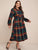 Plus Plaid Belted Frill Shirt Dress