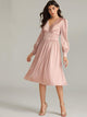Premium High Waist Bishop Sleeve Satin Dress