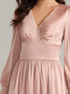 Premium High Waist Bishop Sleeve Satin Dress
