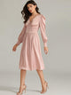 Premium High Waist Bishop Sleeve Satin Dress