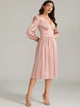 Premium High Waist Bishop Sleeve Satin Dress