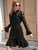 Tie Neck Contrast Lace Fishtail Dress