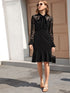 Tie Neck Contrast Lace Fishtail Dress