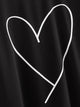 Heart Print Top & Drawstring Waist Sweatpants Set