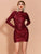 Missord Mock Neck Ruched Wrap Sequin Bodycon Dress