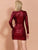 Missord Mock Neck Ruched Wrap Sequin Bodycon Dress