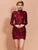 Missord Mock Neck Ruched Wrap Sequin Bodycon Dress