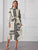 Floral And Geo Print Split Hem Belted Shirt Dress