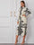 Floral And Geo Print Split Hem Belted Shirt Dress