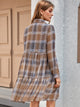 Plaid Ruffle Hem Shirt Dress