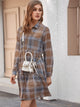 Plaid Ruffle Hem Shirt Dress