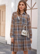 Plaid Ruffle Hem Shirt Dress