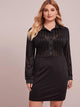 Plus Striped Button Front Shirt Dress