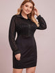 Plus Striped Button Front Shirt Dress