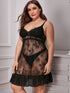 Plus Ruffle Trim Floral Lace Dress