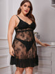 Plus Ruffle Trim Floral Lace Dress