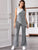 Contrast Tank Asymmetrical Tank Top With Flare Pants